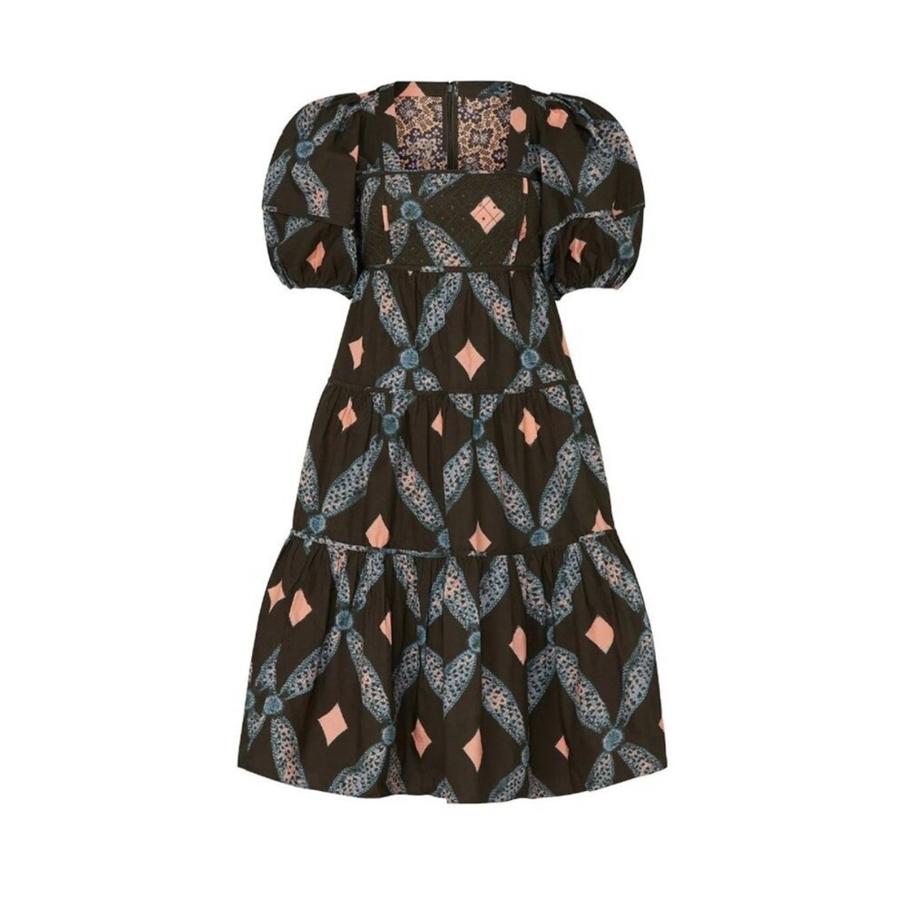 Ulla Johnson Floral Patterned Dress with Peach and Blue Accents - Picture 2 of 10